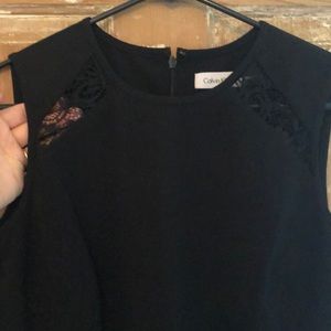 Calvin Klein black dress with lace detail Sz 4